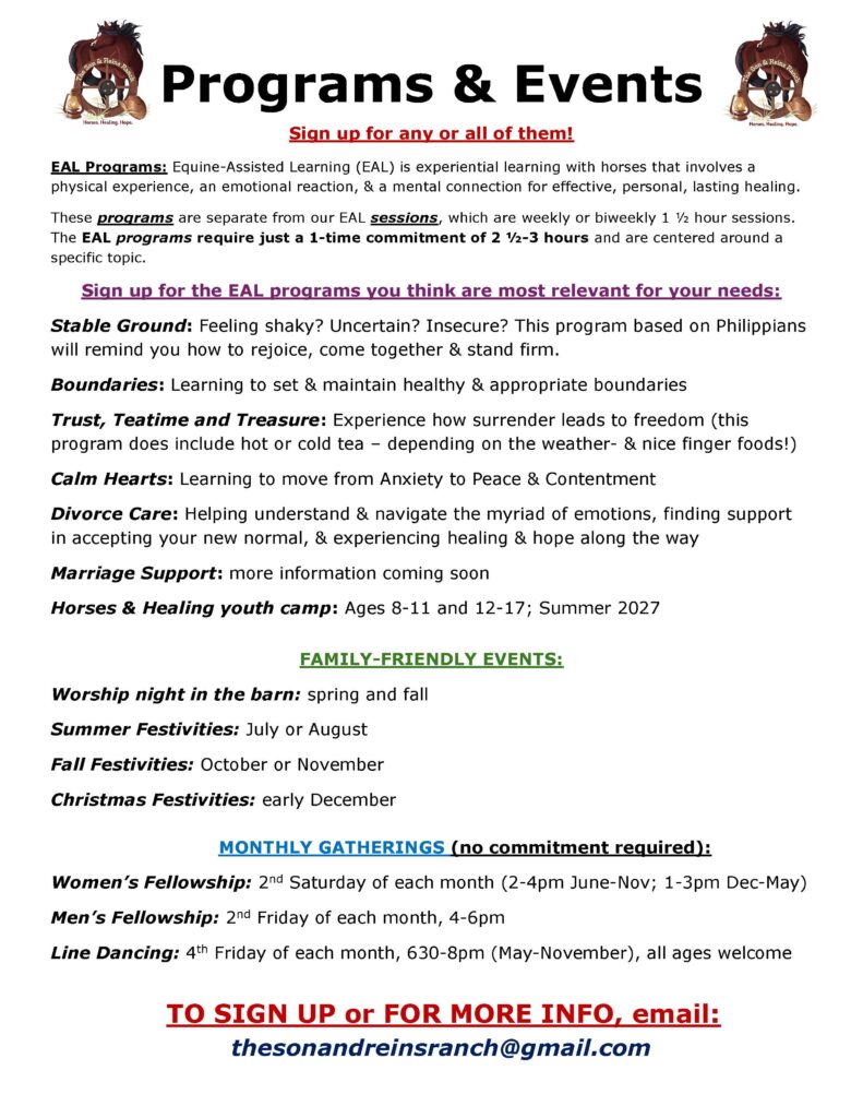 EAL Programs & Events no specific dates